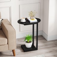 Hosfais Small Side Table End Table Cshaped Wood Coffee Table Tv Tray For Eating Couch Tables For Small Space Living Room Be