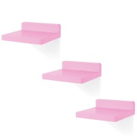 Niubest Small Floating Shelf 5 Inch Mini Shelves Set Of 3 Small Wall Shelf For Bedroom Living Room Bathroom Kitchen Office Pink