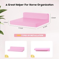 Niubest Small Floating Shelf 5 Inch Mini Shelves Set Of 3 Small Wall Shelf For Bedroom Living Room Bathroom Kitchen Office Pink