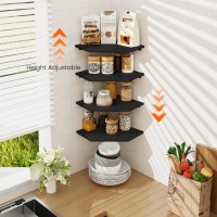 Homode Corner Floating Shelves Corner Shelves Wall Mounted With Cord Hole 4 Tier Diamond Shape Corner Hanging Shelving For Wal