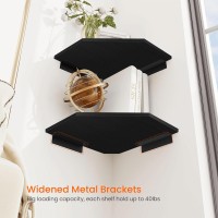 Homode Corner Floating Shelves Corner Shelves Wall Mounted With Cord Hole 4 Tier Diamond Shape Corner Hanging Shelving For Wal