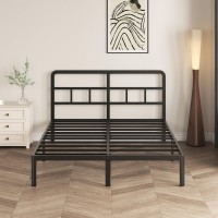 Yicensen 12 Inch Queen Bed Frame With Headboard Heavy Duty Metal Queen Size Platform Bed Frame No Box Spring Needed With Rounde