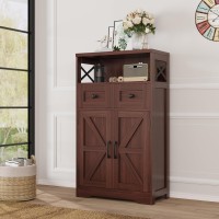 Dark Brown Storage Cabinet With Drawers And Shelves Standing Kitchen Pantry Cabinet Floor Storage Cabinet Hutch Cupboard Coff