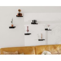 Qsqueen Small Floating Shelves Mini Shelves Hanging Display 5 Inch Wall Shelf For Bathroom Livingroom Bedroom 6 Pack With 2 Typ