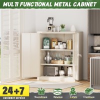 Greenvelly Metal Storage Cabinet  42  Steel Locking Cabinet With Doors And Shelves  Gray Metal Utility Cabinet Garage Cabinets  Lockable File Cabinet For Home Office  Garage  Kitchen  Shop