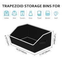 Easortm Closet Storage Bins For Shelves Closet Organizers And Storage Trapezoid Storage Bins With Handle Linen Closet Organi