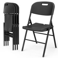 Vingli Folding Chairs Heavy Duty Foldable Chair Portable Hdpe Plastic Seat With Steel Frame For Indoor Outdoor Dinning Party We