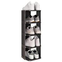 Shoe Racks For Closet 16 Tiers Stackable Shoe Rack For Front Door Entrance Free Standing Plastic Shoe Stand Narrow Tall Vertica