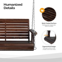 Vingli Heavy Duty 880 Lbs Patio Porch Swing Outdoor Pu Painting Hanging Chair With Adjustable Secure Chains Finished Outdoor B