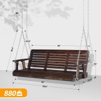 Vingli Heavy Duty 880 Lbs Patio Porch Swing Outdoor Pu Painting Hanging Chair With Adjustable Secure Chains Finished Outdoor B