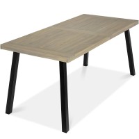 Best Choice Products 6Person Indoor Outdoor Acacia Wood Dining Table Picnic Table Wpowdercoated Steel 350 Pound Capacity Le