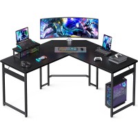 Casaottima L Shaped Gaming Desk With Monitor Stand Corner Desk Gaming Table For Home Office Computer Desk Sturdy Writing Works