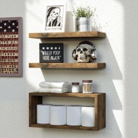 Richer House Floating Shelves Set Of 3 Modern Bathroom Shelves Wall Mounted Shelves With Invisible Brackets Over Toilet Rustic