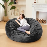 Ilpeod Bean Bag Chairs For Adults Memory Foam Furniture Beanbag Chair Kidsteens Sofa With Soft Micro Fiber Cover Round Fl