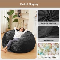 Ilpeod Bean Bag Chairs For Adults Memory Foam Furniture Beanbag Chair Kidsteens Sofa With Soft Micro Fiber Cover Round Fl