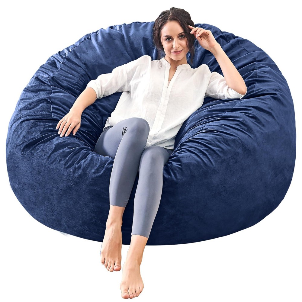 Ilpeod Bean Bag Chairs For Adults Memory Foam Furniture Beanbag Chair Kidsteens Sofa With Soft Micro Fiber Cover Round Fl