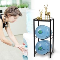 Kcgani 5 Gallon Water Jug Holder With Top Storage Shelve 3 Tier Detachable Water Bottle Holder Water Cooler Jug Storage Rack H