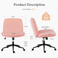 Sweetcrispy Criss Cross Chair Legged Armless Office Desk Chair With Wheels Swivel Vanity Chair Height Adjustable Wide Seat Co