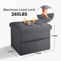 Linmagco Storage Ottoman Folding Foot Stool Ottoman Foot Rest With Side Pocket Modern Ottoman With Storage Short Sofa Stool Line