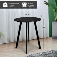 Meluvici Outdoor Side Table Weather Resistant Patio Small Side Table Outdoor Indoor Round Metal Steel Small Side Table Waterpr