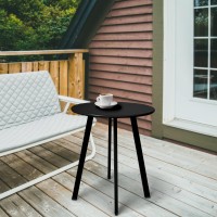 Meluvici Outdoor Side Table Weather Resistant Patio Small Side Table Outdoor Indoor Round Metal Steel Small Side Table Waterpr