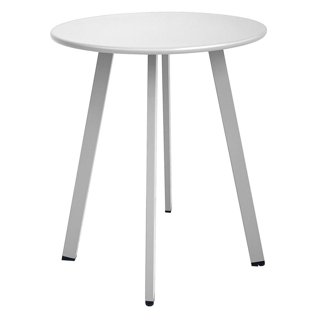 Meluvici Outdoor Side Table Weather Resistant Patio Small Side Table Outdoor Indoor Round Metal Steel Small Side Table Waterpr