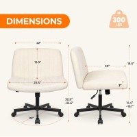 Neo Chair Criss Cross Chair Armless Legged Office Desk Chair With Wheels Swivel Modern Ergonomic Vanity Fabric Adjustable Wide