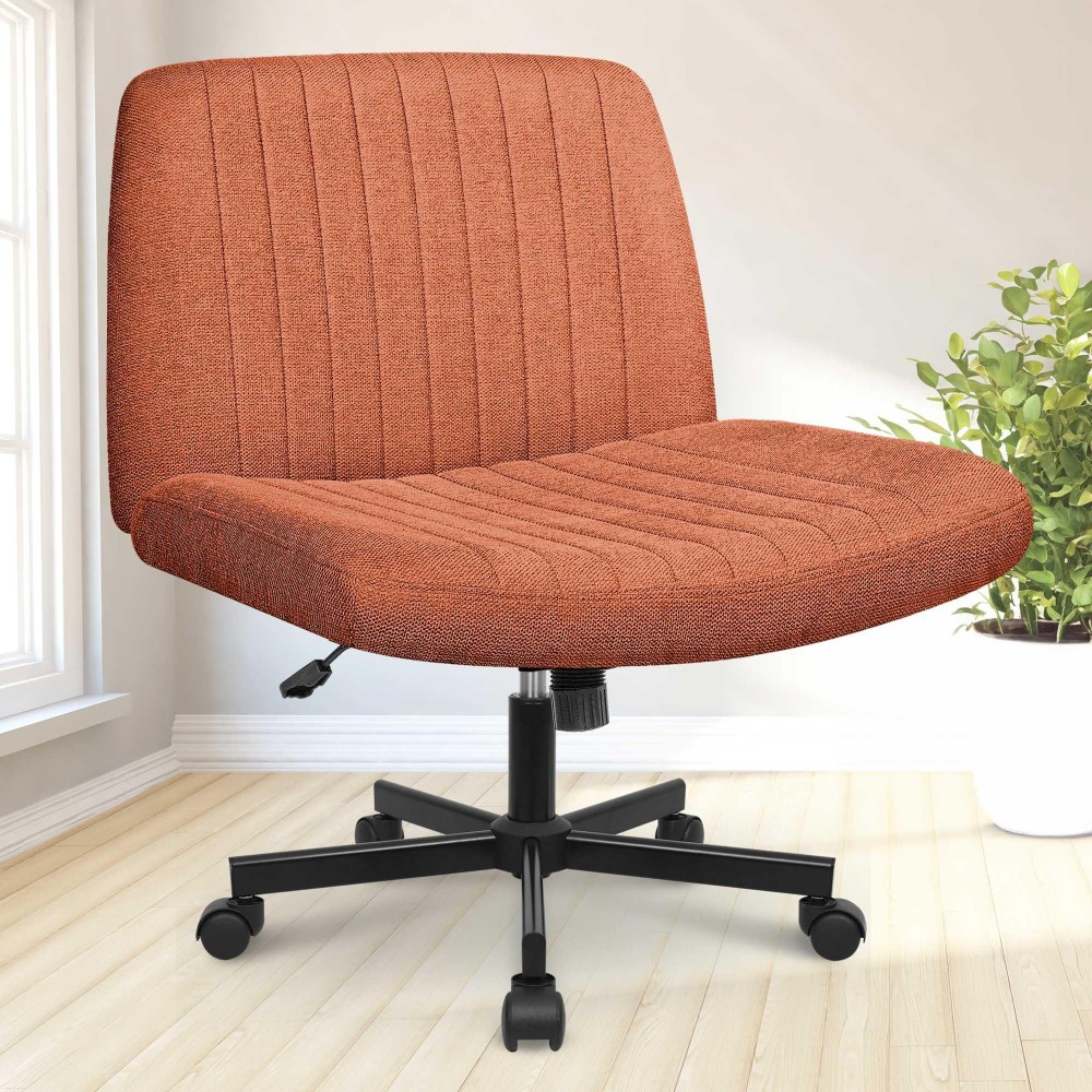 Neo Chair Criss Cross Chair Armless Legged Office Desk Chair With Wheels Swivel Modern Ergonomic Vanity Fabric Adjustable Wide