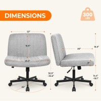 Neo Chair Criss Cross Chair Armless Legged Office Desk Chair With Wheels Swivel Modern Ergonomic Vanity Fabric Adjustable Wide