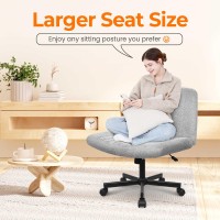 Neo Chair Criss Cross Chair Armless Legged Office Desk Chair With Wheels Swivel Modern Ergonomic Vanity Fabric Adjustable Wide