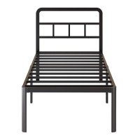 Yicensen 18 Inch Twin Xl Bed Frame With Headboard Heavy Duty Metal Xl Twin Platform Bed Frame With Rounded Corner Legs No Box