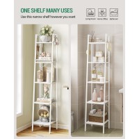 Hzuaneri Ladder Shelf Bookshelf Bookcase Freestanding Corner Storage Shelve With 2 Hooks For Home Office Living Room Kitchen