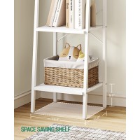 Hzuaneri Ladder Shelf Bookshelf Bookcase Freestanding Corner Storage Shelve With 2 Hooks For Home Office Living Room Kitchen