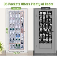 Misslo 35 Clear Large Pockets Over The Door Shoe Rack Sturdy Oxford Fabric Hanging Shoe Organizer For Door Shoe Holder Hanger G