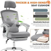 Sweetcrispy Office Computer Desk Chair Ergonomic Highback Mesh Rolling Work Swivel Chairs With Wheels Comfortable Lumbar Supp