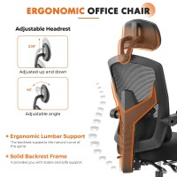 Sweetcrispy Office Computer Desk Chair Ergonomic Highback Mesh Rolling Work Swivel Chairs With Wheels Comfortable Lumbar Supp