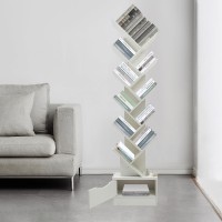 MSAIERPLR Tree Bookshelf Tree Bookcase with Drawer 12 Tier Book Tree Bookshelf Manga Bookshelf Modern Shelf Floor Standing Bookcase Book Shelf Organizer for Living Room Bedroom Home Office White