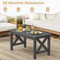 Lue Bona Outdoor Coffee Table For Patio Rectangle Hdps Outdoor Coffee Table Rectangle All Weather Patio Coffee Tables For Outs