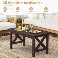 Lue Bona Outdoor Coffee Table For Patio Rectangle Hdps Outdoor Coffee Table Rectangle All Weather Patio Coffee Tables For Outs