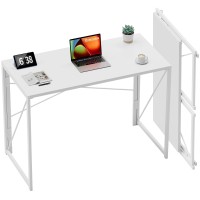 Coavas Folding Desk No Assembly Required 394 Inch Small Foldable Desk Writing Computer Table Space Saving Simple Home Office D