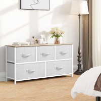 Dwvo 5 Dresser For Bedroom Storage Dresser With 5 Drawers Wide Dresser Storage Tower Chest Of Drawers For Closet Living Roo