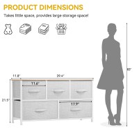 Dwvo 5 Dresser For Bedroom Storage Dresser With 5 Drawers Wide Dresser Storage Tower Chest Of Drawers For Closet Living Roo