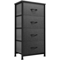 Dwvo Storage Tower With 4 Drawers Fabric Dresser Organizer Unit For Bedroom Living Room Closets Sturdy Steel Frame Easy