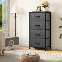 Dwvo Storage Tower With 4 Drawers Fabric Dresser Organizer Unit For Bedroom Living Room Closets Sturdy Steel Frame Easy