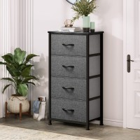 Dwvo Storage Tower With 4 Drawers Fabric Dresser Organizer Unit For Bedroom Living Room Closets Sturdy Steel Frame Easy