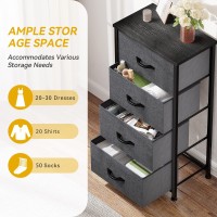 Dwvo Storage Tower With 4 Drawers Fabric Dresser Organizer Unit For Bedroom Living Room Closets Sturdy Steel Frame Easy