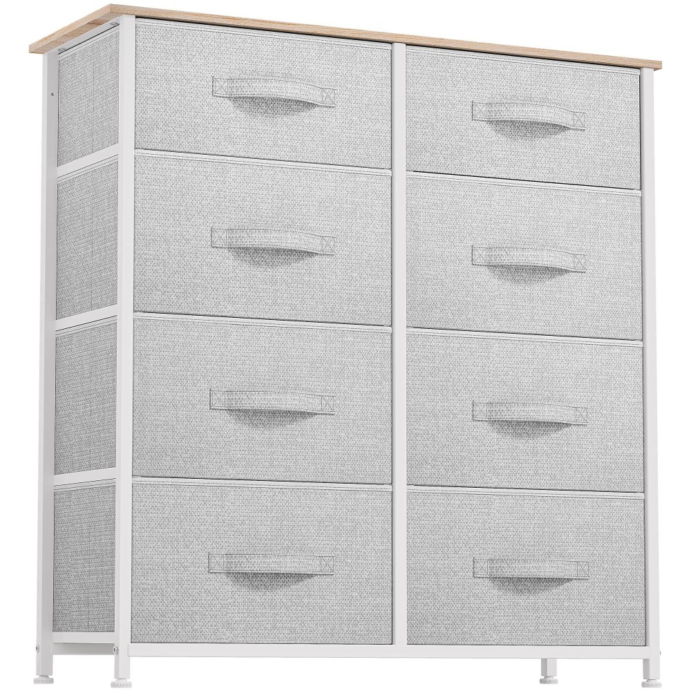 Dwvo Fabric Dresser For Bedroom Tall Dresser With 8 Drawers Storage Tower With Fabric Bins Chest Of Drawers For Closet Livi