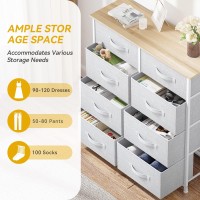 Dwvo Fabric Dresser For Bedroom Tall Dresser With 8 Drawers Storage Tower With Fabric Bins Chest Of Drawers For Closet Livi