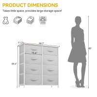 Dwvo Fabric Dresser For Bedroom Tall Dresser With 8 Drawers Storage Tower With Fabric Bins Chest Of Drawers For Closet Livi