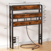 Furnulem Twin Size Headboard Only 2 Outlets 2 Usb Ports Bed Headboards With Charging Station 2 Tier Storage Headboard Shelf For